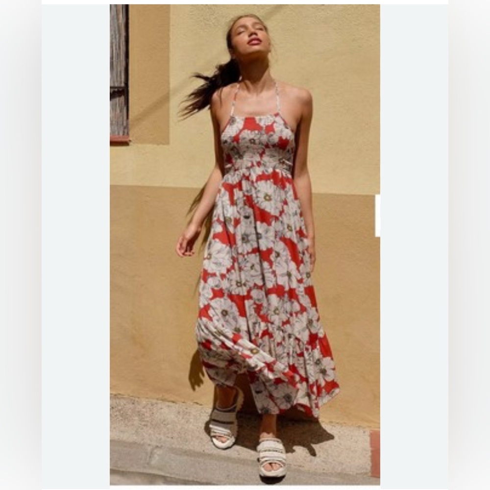 Free People Heat Wave maxi dress S floral boho summer feminine
